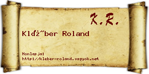 Kléber Roland névjegykártya